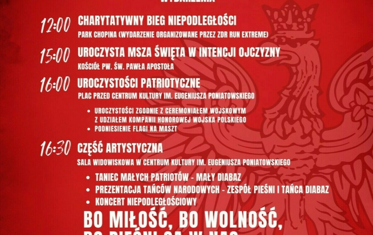 Zdjęcie do 11 LISTOPADA NARODOWE ŚWIĘTO NIEPODLEGŁOŚCI W DRAWSKU POMORSKIM 
